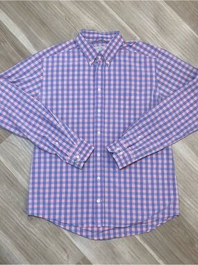 Eton Pink and Blue Button-Down Shirt Mens XL